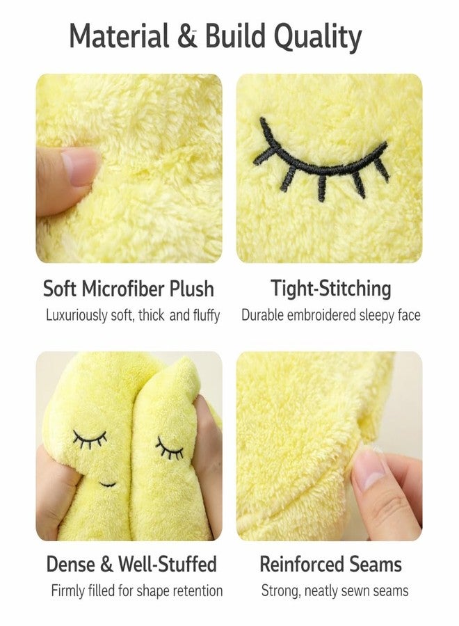 Humpy Hare Cute Soft Plush Cloud Moon Star Pillow Toy Set, Cot Cushion - Pack of 3, Playing Soft Toy for Kids, Children, Baby Play Cushion, Stuffed Plush Pillow (Lemon Yellow) - Image 4